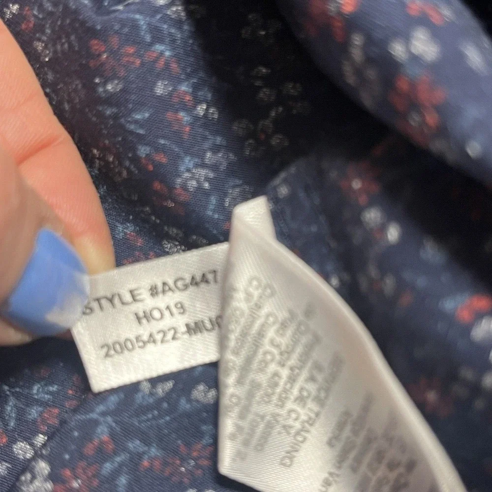 J Crew Mens Slim Stretch Floral Button Shirt XXL Navy Preppy Statement Retro 90s